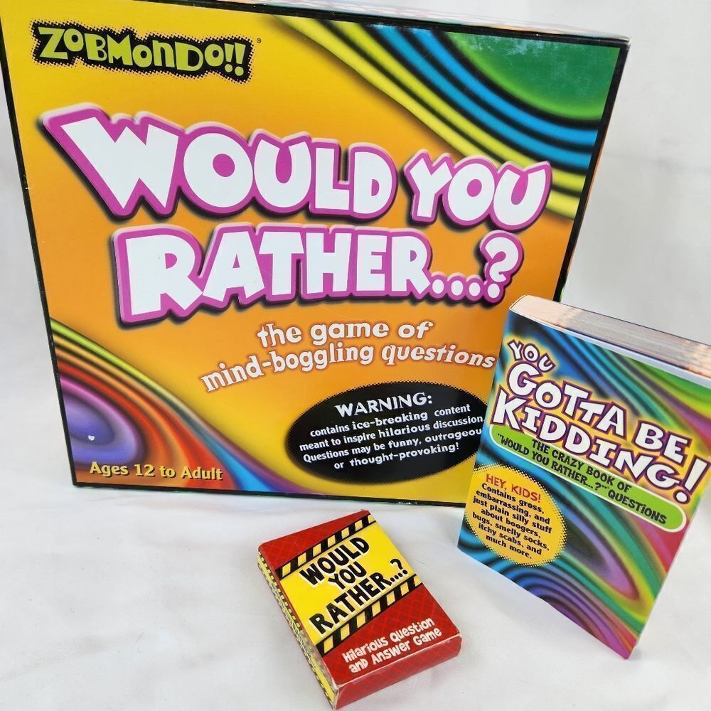 🩵Would You Rather Book, Travel Cards, & Vintage Game Bundle